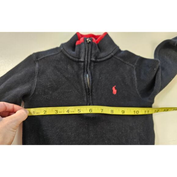 Polo size 2T black red 1/4 zip pullover knit sweater warm preppy boys winter - Picture 7 of 7